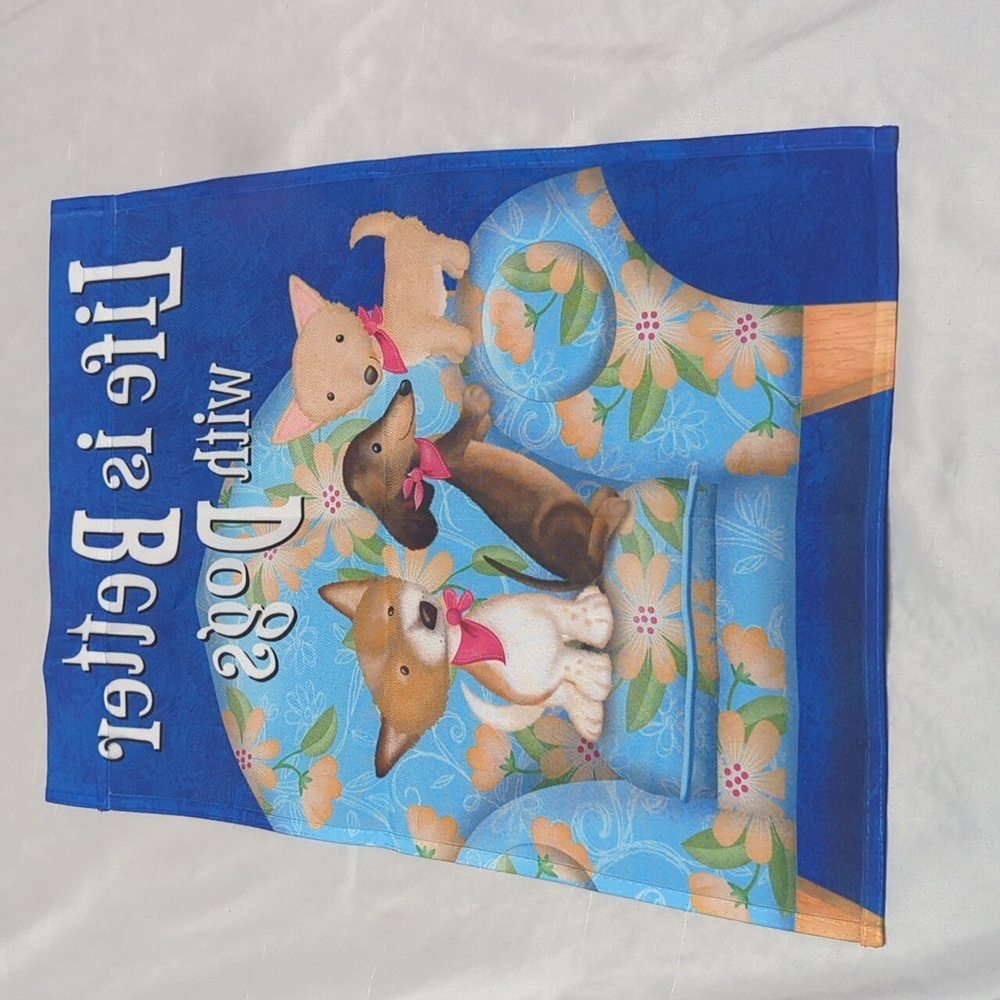 Briarwood Lane Life is Better with Dogs Dachshund Chihuahua Terrier Garden Flag - Picture 3 of 7
